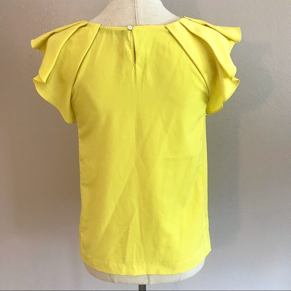 Zara Yellow Ruffle Sleeved Blouse - Picture 3 of 10